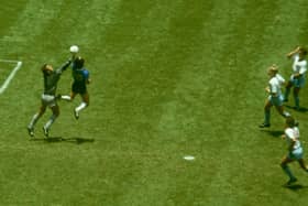 Maradona scored both goals in the famous Quarter Final against England in the 1986 Mexico World Cup. 
