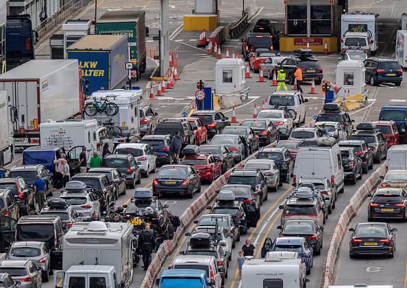Long queues at Dover (Photo by Stuart Brock/Anadolu Agency via Getty Images)