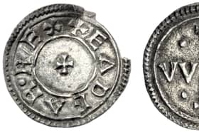 Silver halfpenny found by metal detectorist in Hampshire dating from the reign of Eadgar in about 959 AD 