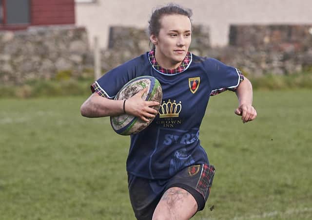 Georgia Amor scored two try’s on a thunderous day for SYRFC Ladies.