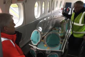 A Loganair Twin Otter aircraft has been converted allowing it carry Epishuttle isolation pods