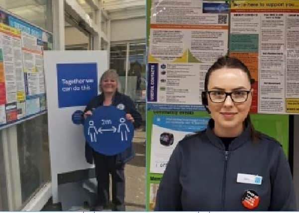 Pictured with the posters on display in their stores are Mary Sinclair, Team Support at Tesco (Shell Street, Stornoway) and Jana Tuskova, Store Supervisor, Coop (Macaulay Road, Stornoway).