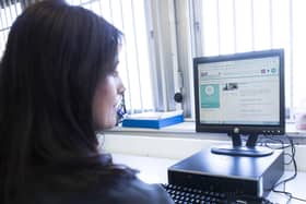 Pharmacist Mina Hunjan demonstrates the Boots’ online Care Learning platform, which has been made free to access for nurses and carers. Photo: Fabio De Paola/PA Wire
