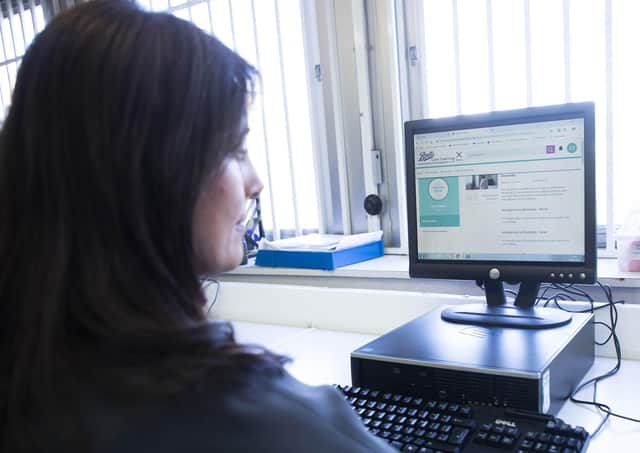 Pharmacist Mina Hunjan demonstrates the Boots’ online Care Learning platform, which has been made free to access for nurses and carers. Photo: Fabio De Paola/PA Wire
