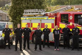 Tracey Groom, Kindness Project Lead at CHSS, and the Kilsyth Fire & Rescue team showing their support for the partnership.