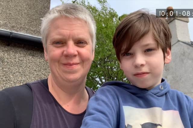 Mairi Ord and her son Aiden (10).