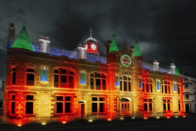 Festive colours could be used to light up the town hall at Christmas.
