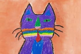 Jonathan's favourite picture of the three on display - 'Purple Cat'.