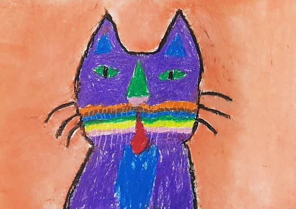 Jonathan's favourite picture of the three on display - 'Purple Cat'.