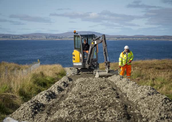 Work on the second phase of the coastal path at Shulishader. (Photo: Sandie Maciver of SandiePhotos)