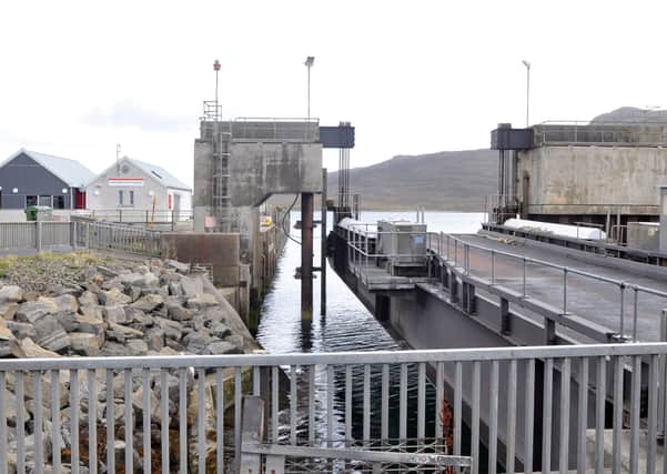 Improvement works at Lochmaddy Pier have been halted since March.