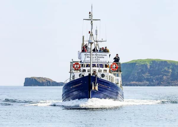 Hebridean Adventures’ boat MV Monadhliath leaves the Shiant Isles.