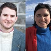New postgraduate researchers Liam Crouse and Isabelle Flower.