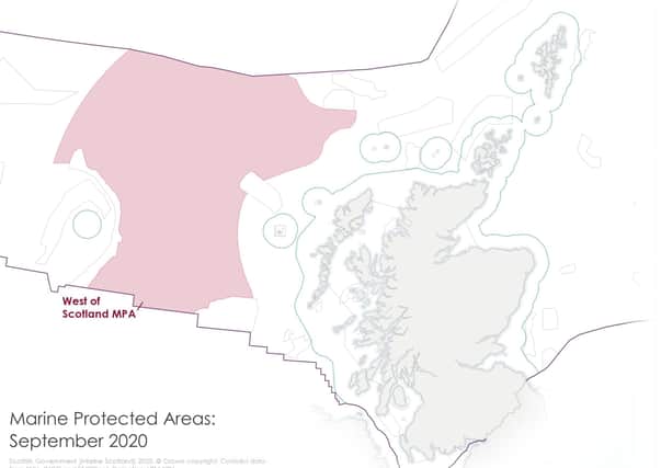 Map showing the extent of the new Marine Protection Area.