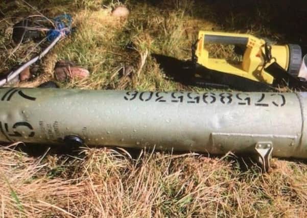 The unexploded piece of ordnance was washed ashore in Uig.  Pic by: HM Coastguard