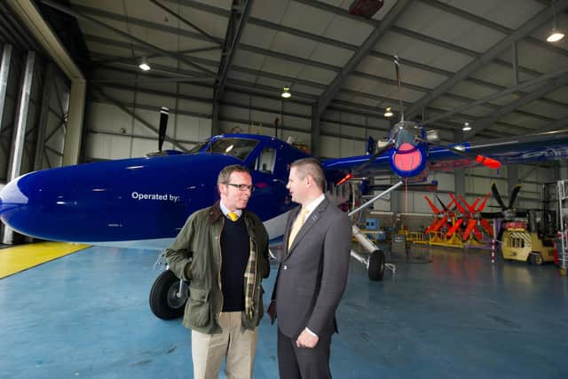 Inglis Lyon, pictured here with former transport minister Derek MacKay, is accused of not listening to the concerns of the islands.