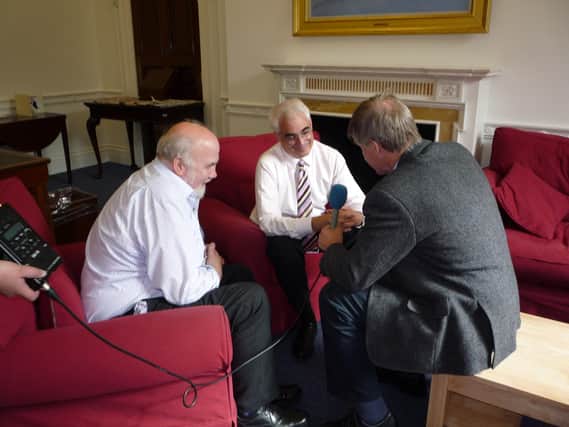 Coinneach and his Friday morning sidekick, Dan Murray, with former UK Chancellor Alasdair Darling.