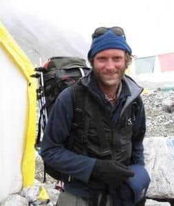 At base camp Everest: Tom is also a renowned mountaineer