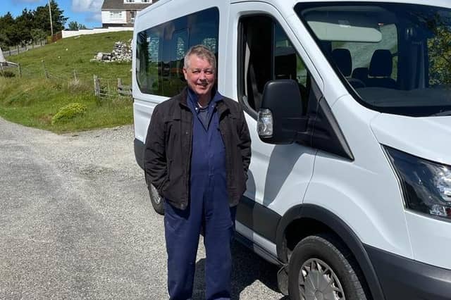 Retired teacher Iain Nicolson chairs the village association and runs the school bus.