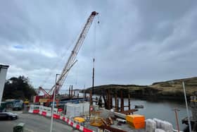 Work at the pier is expected to be completed autumn, although it will be some time yet before the new ferry arrives. Pic Ronan Wilson