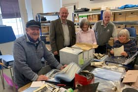 Bill Lucas with Malcolm MacDonald, Catherine Marion MacLeod, Ken Galloway and Anna Tucker from Stornoway Historical Society