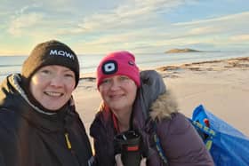 Hardly souls... Deirdre Steele (left) and Fiona MacDonald from Lochboisdale have discovered the many benefits of wild swimming, a pastime that's growing in popularity in the islands.