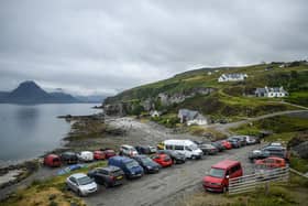 A packed carpark in Elgol in south Skye. The island is on track for one million visitors this year and the number to the Outer Isles is increasing, too, but without the supporting facilities.  (Photo by Peter Summers/Getty Images)