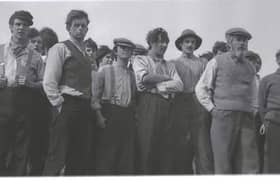 A group from local drama teams act as the crofting raiders in the BBC documentary "Leverhulme; Lord of the Isles", broadcast in 1971. (Pic: Bill Lucas)