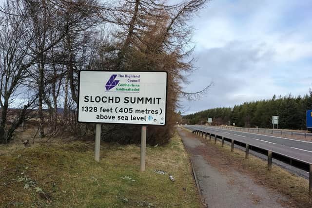 The Slochd Summit just south of Inverness, the finish line hones into view.
