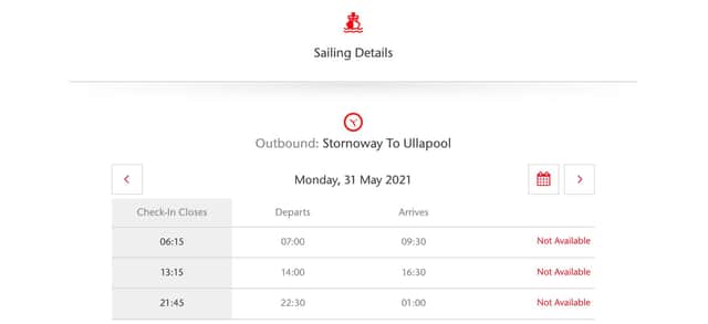 A quick look at CalMac's website shows just how limited availability is