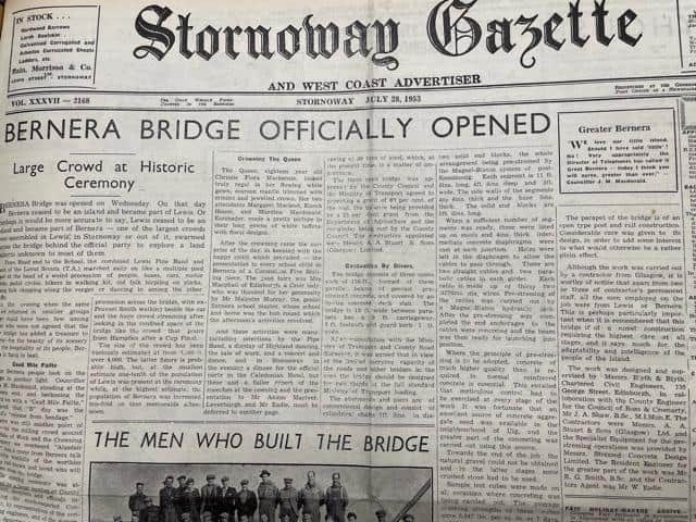 Coverage of the opening of the bridge from 1953