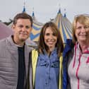Stars of the show: The One Show presenters, Matt Baker and Alex Jones, who filed an item from the festival a few years back, with Caroline and MG Alba's Fiona MacKenzie