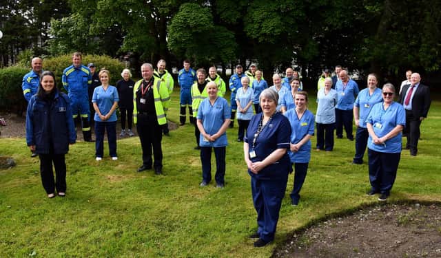 Vaccination staff in the grounds of the Caberfeidh Hotel in Stornoway, one of the locations where mass clinics were held
