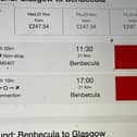 The prices quoted on Loganair website for Benbecula to Glasgow flights.