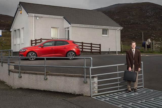 Dr Andrew Naylor outside the South Harris medical practice. It was rated as one of the best in Scotland for patient satisfaction. Pic: John Maher.