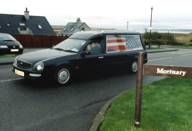 The body of Gavin Cushney, one of those who lost their lives in the Twin Towers on that fateful day, was flown back to Lewis and the funeral held in Ness. Pic: Lucas Collection.