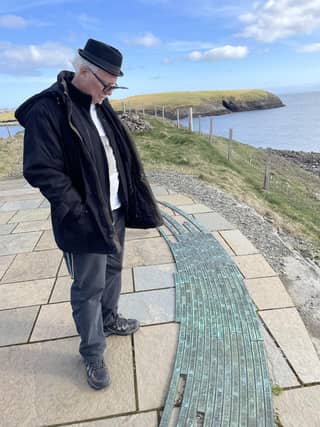 Don takes a moment for reflection at the Iolaire monument.