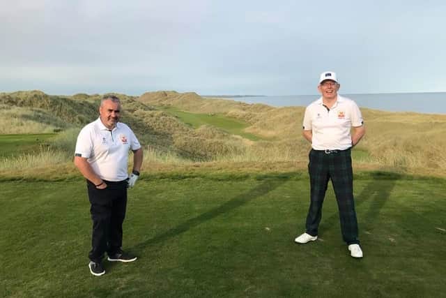 Kenny at the Aberdeen Trump course, with this year's vice-captain Iain Ross of Blairgowrie