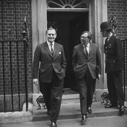 British Labour Party politician and Secretary of State for Scotland Willie Ross, Baron Ross of Marnock (1911 - 1988) leaving 10 Downing Street, London, UK, 14th April 1969. (Photo by Evening Standard/Hulton Archive/Getty Images) : Secretary of State Willie Ross, who was instrumental in the establishment of HIDB, pictured in 1969 leaving Downing Street