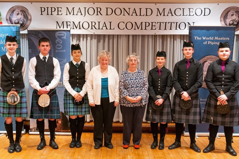 Left to right, Eosaph Gailbraith, Padruig MacMillan, Fiona MacLeod, Susan Millar, Eilidh MacDonald, Ruairidh MacDonald, Innes Begg.