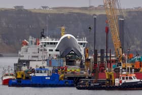 Fire and ambulance crews awaited the vessel's return to Uig.