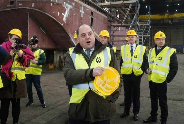 UK Defence secretary Ben Wallace want to Harland and Wolff in Belfast to announce a £1.6 billion order.