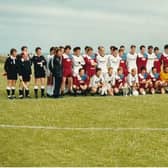 The Uist and Barra select and St Mirren line up before the memorable game in 1987.