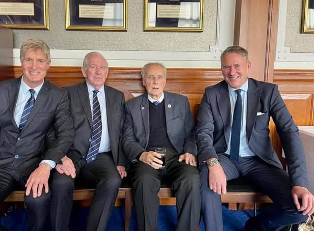 From left to right, Richard Gough with John Greig, Ronnie MacKinnon and Alan Baxter.