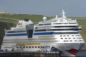 The “AIDAsol” arriving in Stornoway last week.