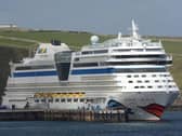 The “AIDAsol” arriving in Stornoway last week.