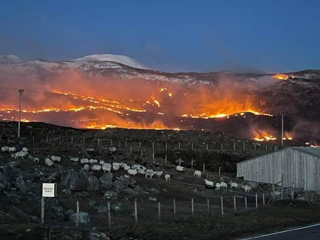 The fire service are currently dealing with a number of fires in the Western Isles. Image by Tom McCluskie.