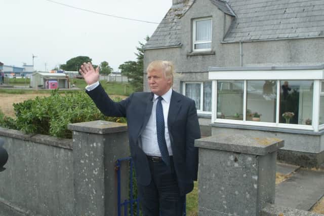 Donald Trump outside his family home on the Isle of Lewis in 2008
