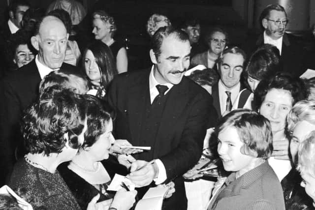 Sean Connery at the premiere of Diamonds Are Forever at the Odeon cinema in January 1972