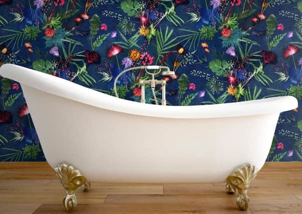 Indigo Tropical wallpaper, available from Gillian Arnold. Photo: PA Photo/Handout.